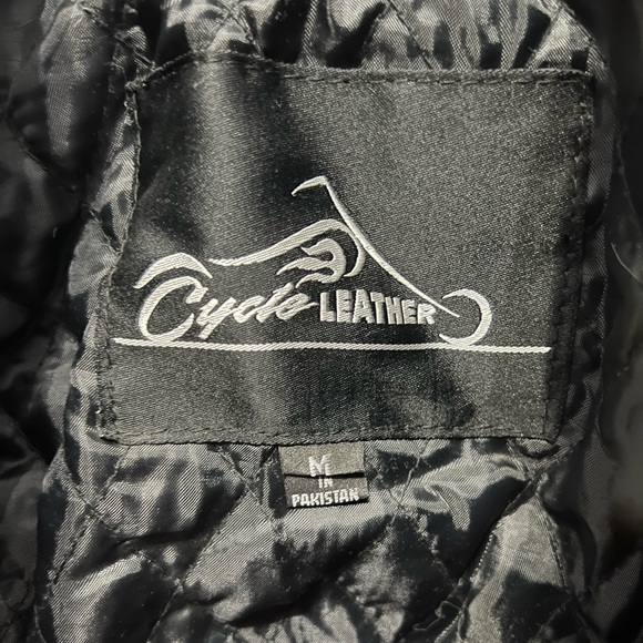 Black and Pink Leather Motorcycle Jacket - Picture 6 of 6